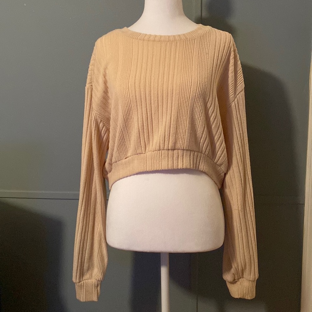SHEIN rib knit drop shoulder sweatshirt